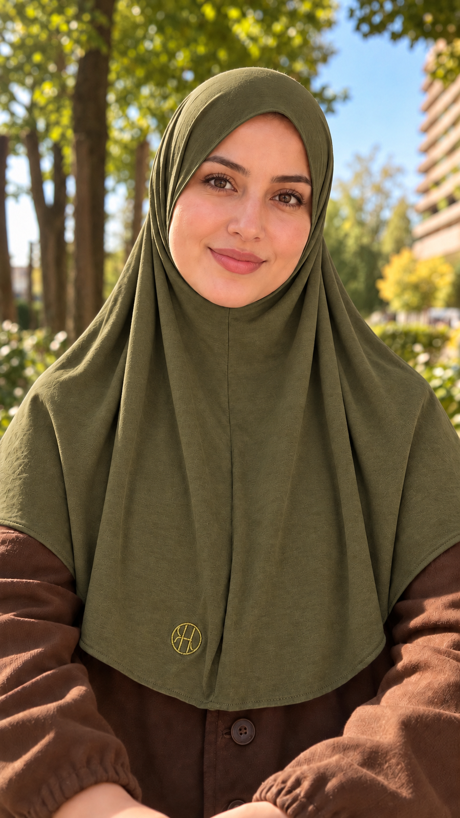 Breathable Instant Hijab – Olive Green