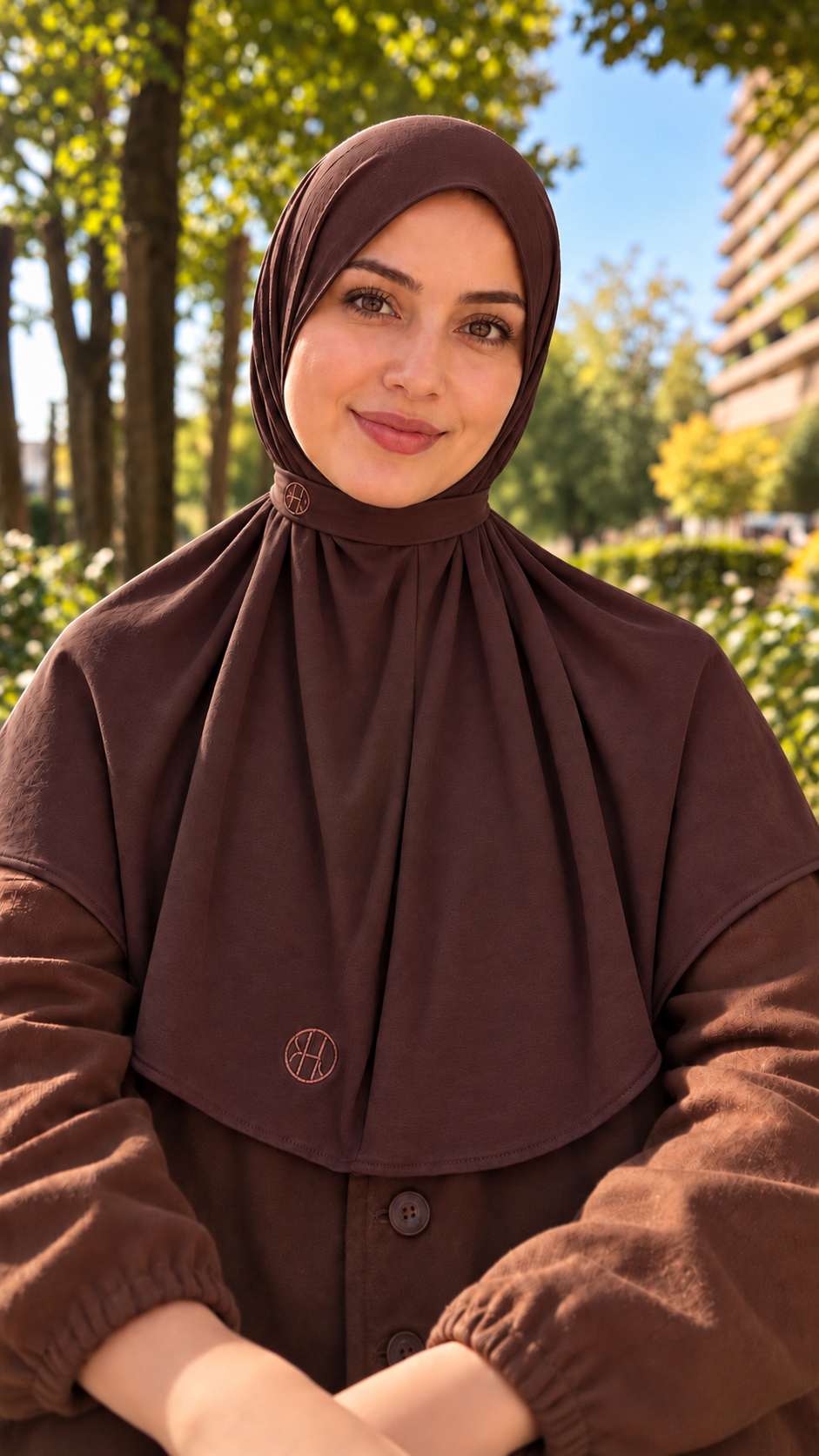 Breathable Instant Hijab – Chocolate Brown