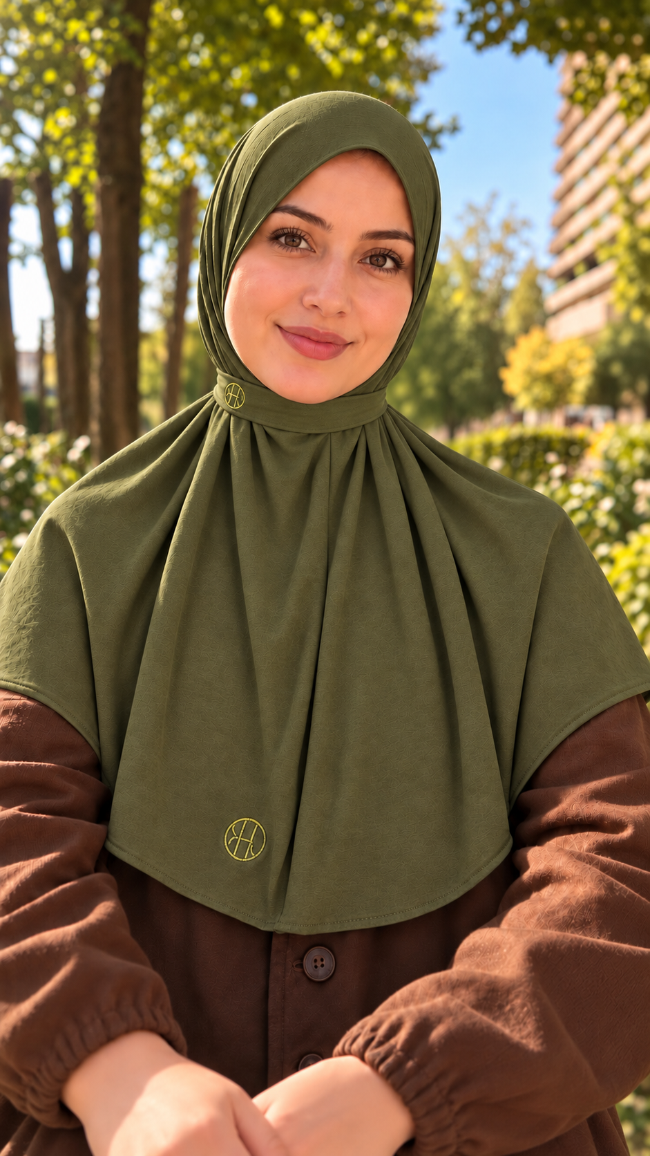 Breathable Instant Hijab – Olive Green
