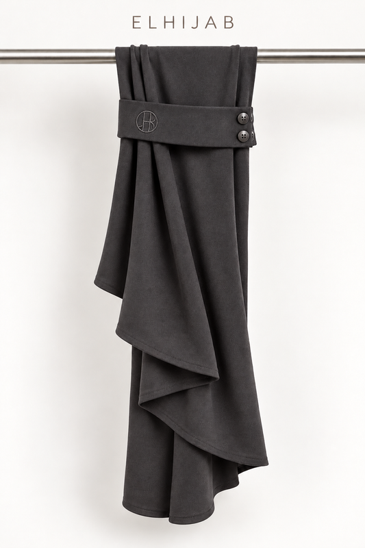 Breathable Instant Hijab – Charcoal Grey