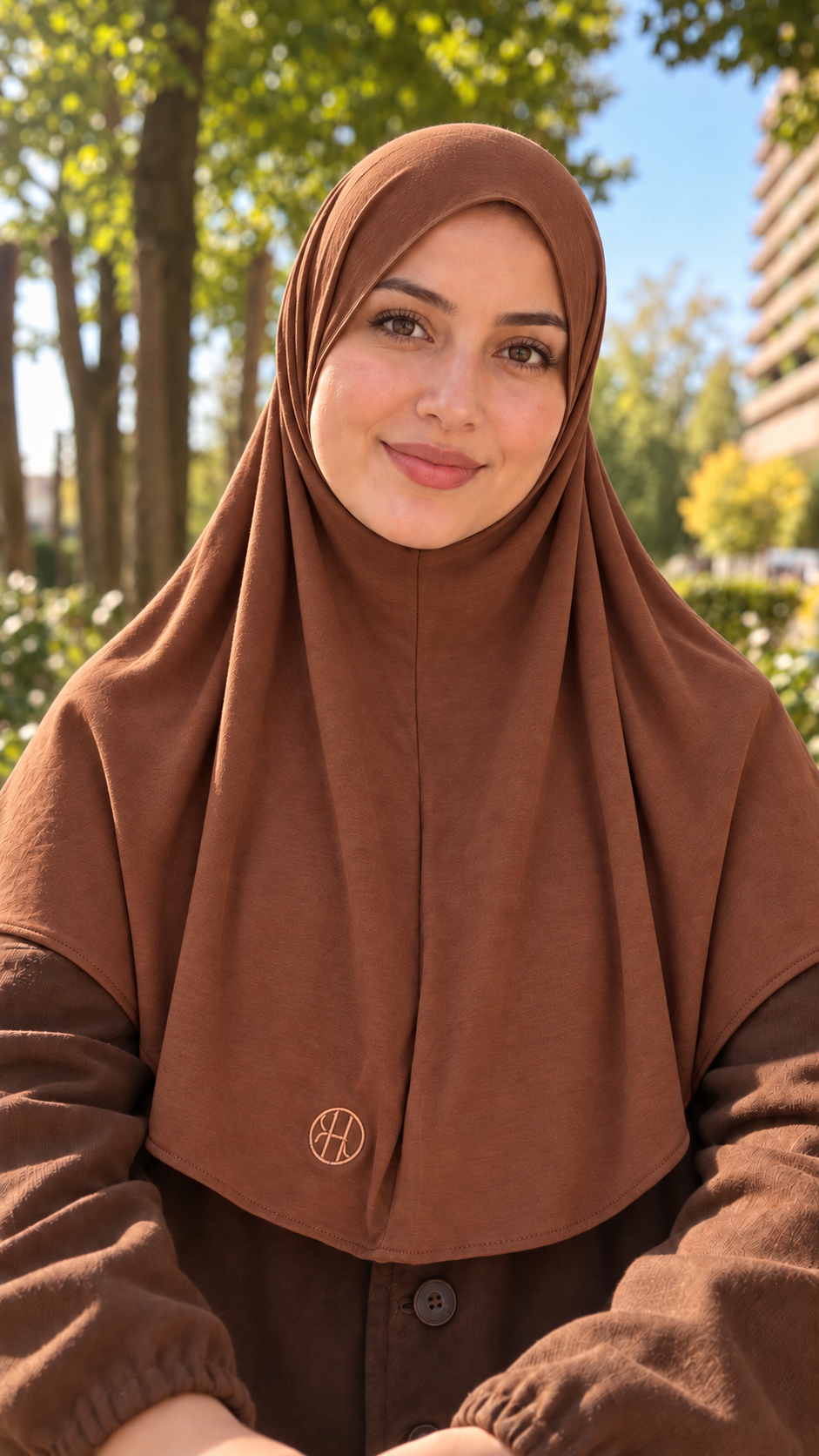 Breathable Instant Hijab – Warm Rust