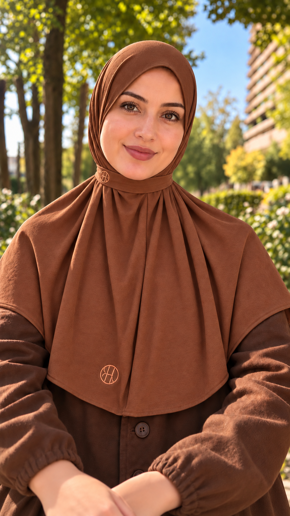 Breathable Instant Hijab – Warm Rust