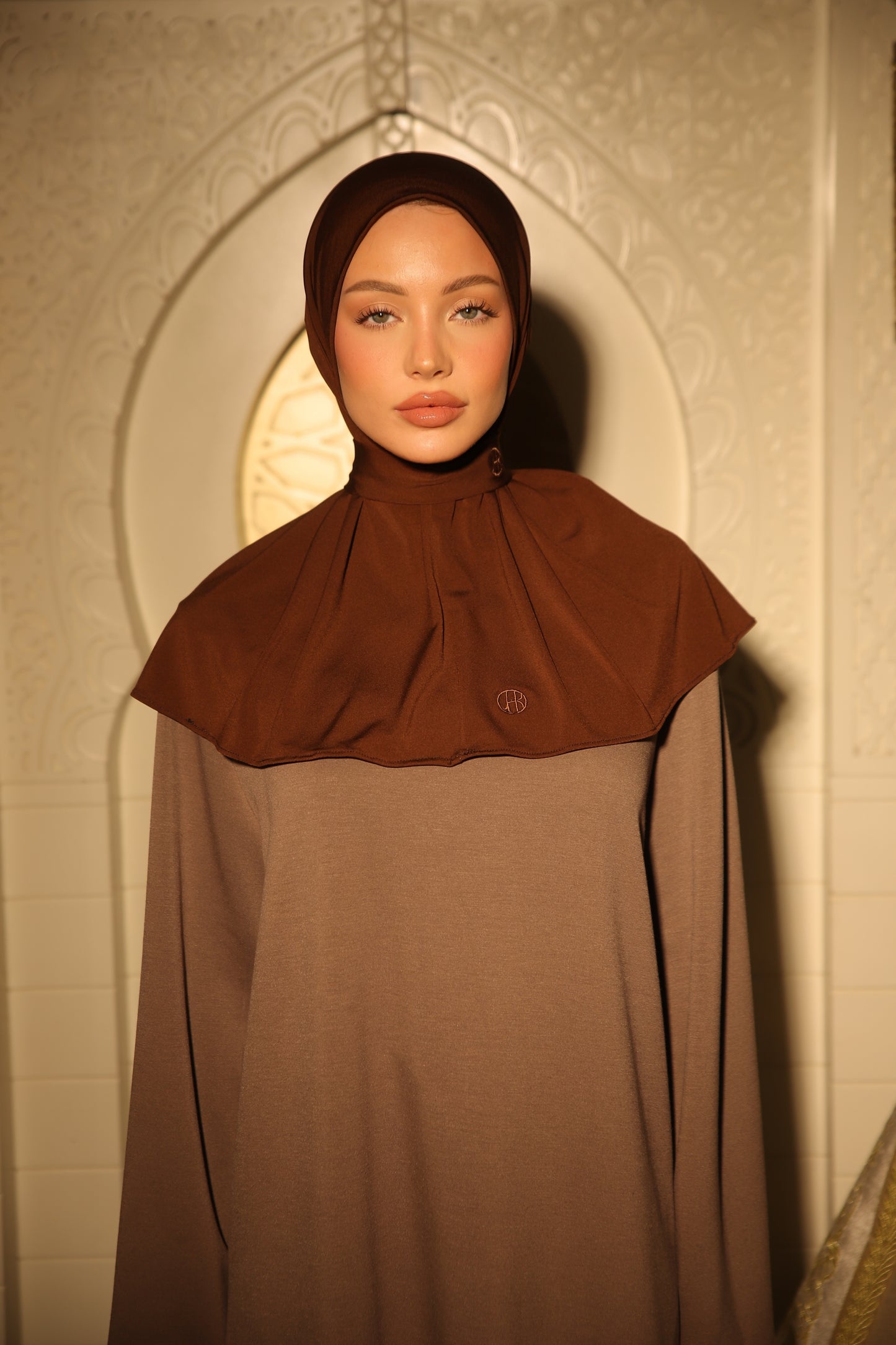Premium Jersey Versa Luxe Instant Hijab – Brown
