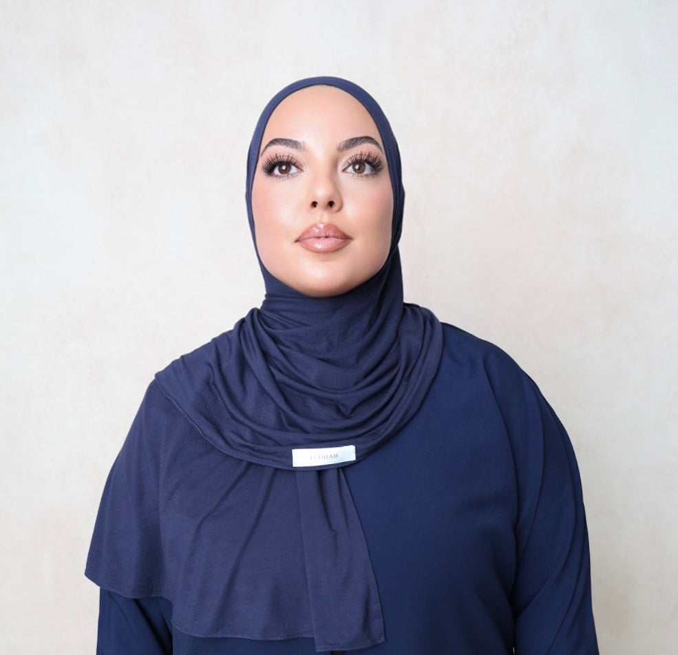 Navy X Bamboo Instant Scarf